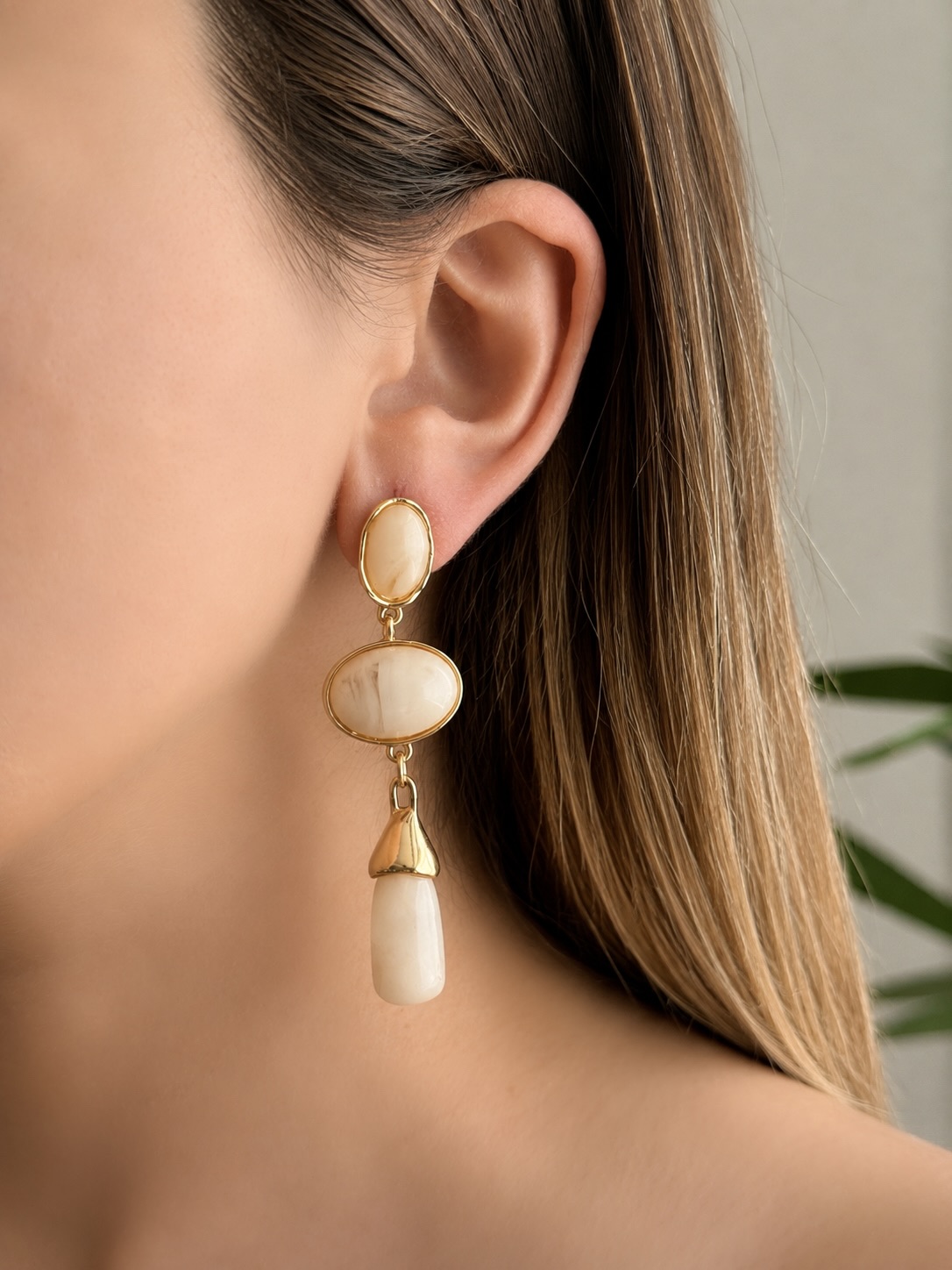 گوشواره مدل سه شکل کرم